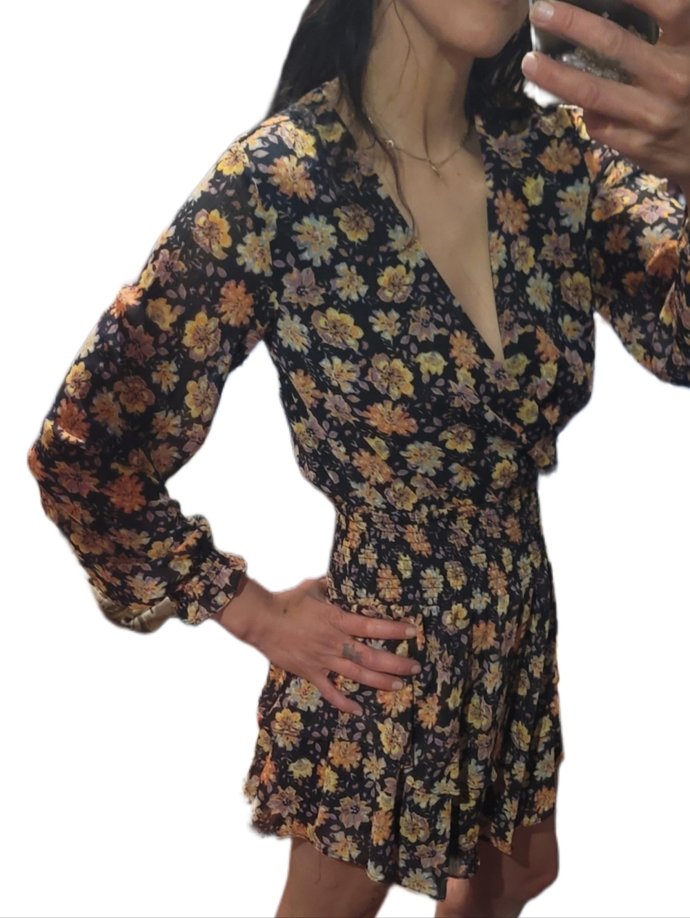AQUA Chantal Floral Print Mini Dress Bloomingdale's Exclusive